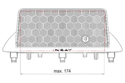 Maximale Größe des Smartphones inkl. Hülle: 174mm x 82mm x 8,4mm - Frontansicht