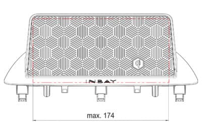 Maximale Größe des Smartphones inkl. Hülle: 174mm x 82mm x 8,4mm - Frontansicht