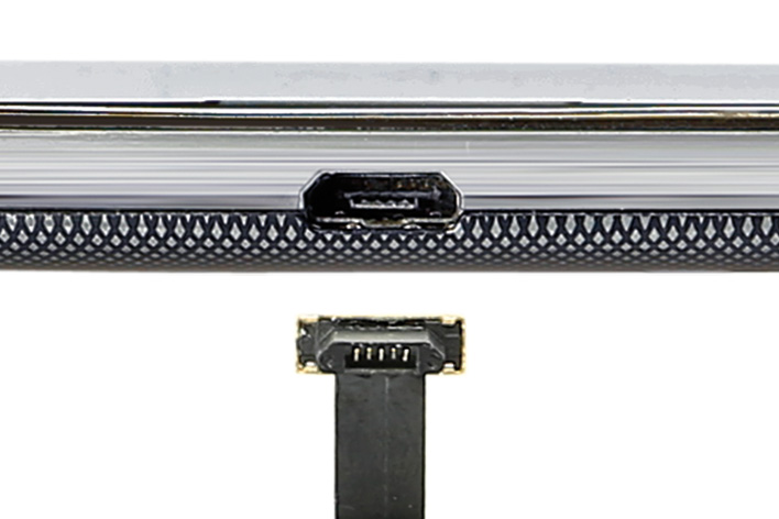 Universaler Qi-Empfänger für induktives Laden Micro-USB - kurze Seite  oben - INBAY